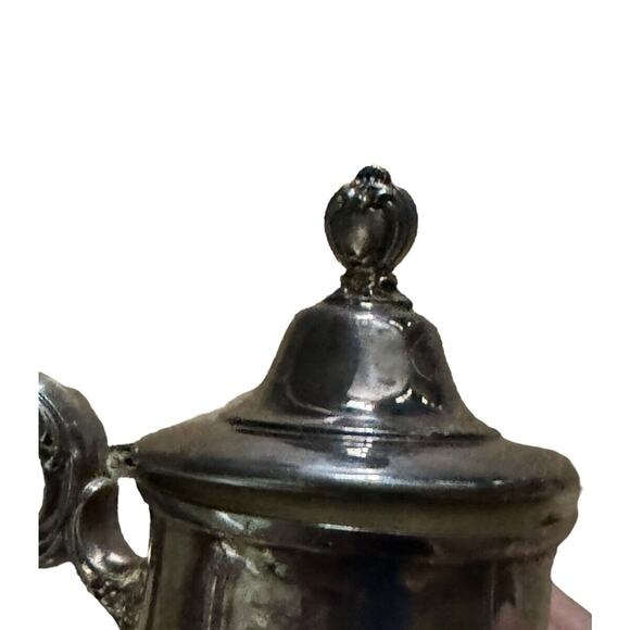 Victorian Rose Wm Rogers & Son Silverplate Tea Pot/Coffee 1901 Pitcher VTG - Picture 3 of 6